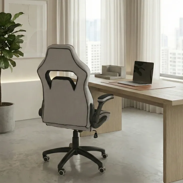 Sedia da ufficio gaming con braccioli regolabili nero grigio Dodge Gihome®