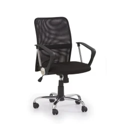 Sedia da ufficio girevole in tessuto nero Shelly