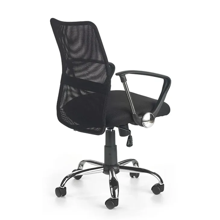 Sedia da ufficio girevole in tessuto nero Shelly