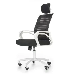 Sedia da ufficio in tessuto con ruote nero bianco Jumper