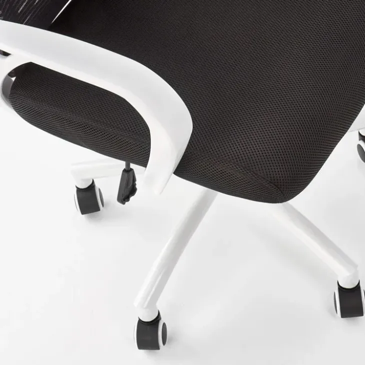 Sedia da ufficio in tessuto con ruote nero bianco Jumper