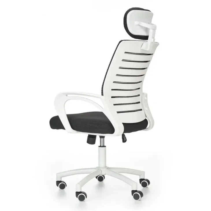 Sedia da ufficio in tessuto con ruote nero bianco Jumper