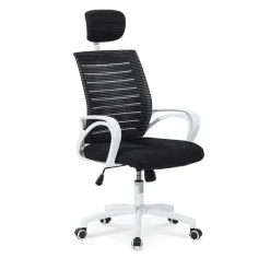 Sedia da ufficio in tessuto con ruote nero bianco Jumper