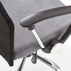 Sedia da ufficio regolabile in tessuto nero grigio Tweedy