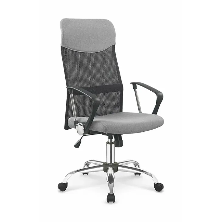 Sedia da ufficio regolabile in tessuto nero grigio Tweedy