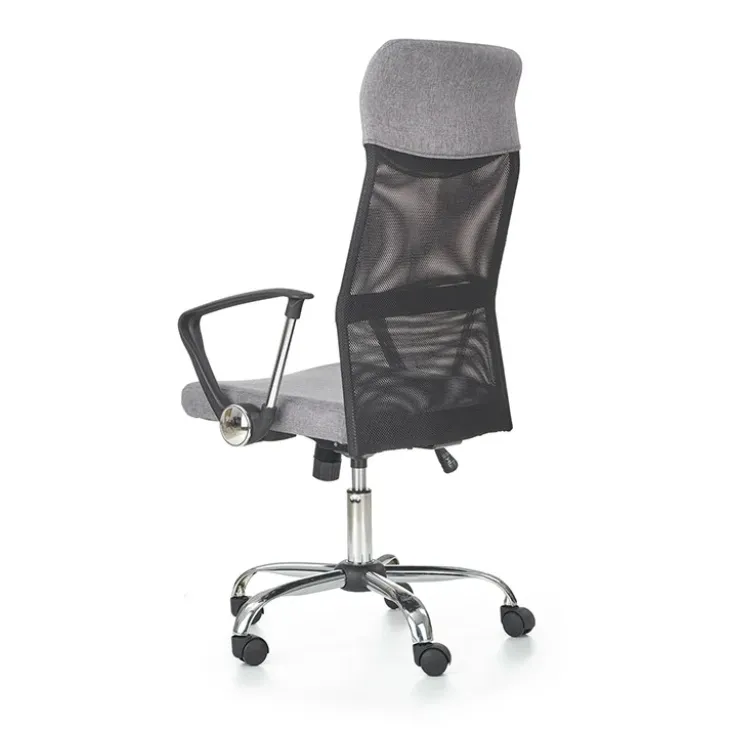 Sedia da ufficio regolabile in tessuto nero grigio Tweedy