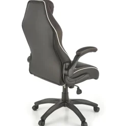 Sedia gaming con ruote e braccioli da ufficio in ecopelle e tessuto nero marrone Victor