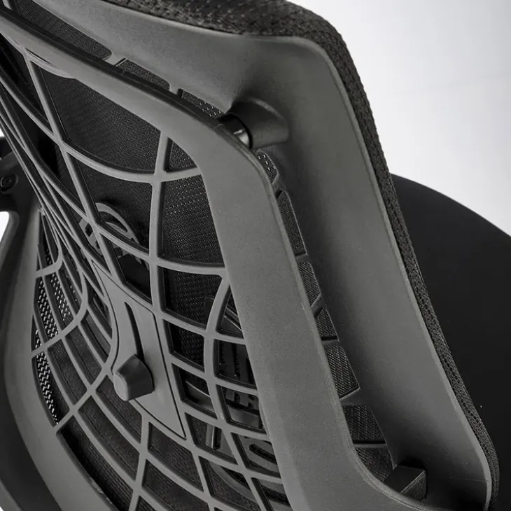 Sedia gaming con ruote regolabile in tessuto nero Riccardi