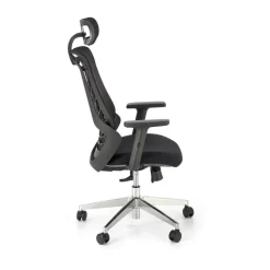 Sedia gaming con ruote regolabile in tessuto nero Riccardi