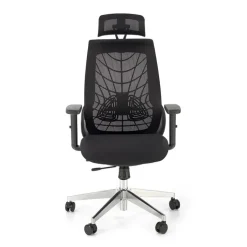 Sedia gaming con ruote regolabile in tessuto nero Riccardi