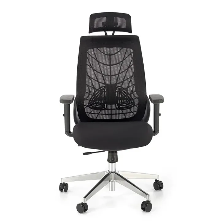 Sedia gaming con ruote regolabile in tessuto nero Riccardi