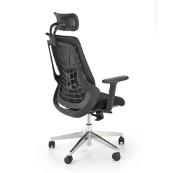 Sedia gaming con ruote regolabile in tessuto nero Riccardi