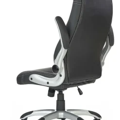 Sedia gaming da ufficio con ruote e braccioli nero bianco Mito