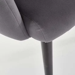 Sedia imbottita design moderno in velluto grigio Alessia