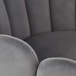 Sedia imbottita design moderno in velluto grigio Alessia