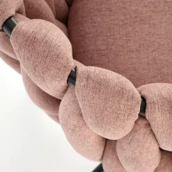 Sedia moderna con ruote regolabile in tessuto rosa nero Monie