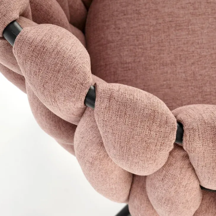 Sedia moderna con ruote regolabile in tessuto rosa nero Monie