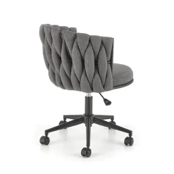 Sedia moderna con ruote regolabile in tessuto grigio nero Monie