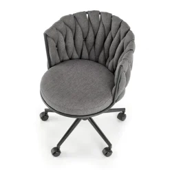Sedia moderna con ruote regolabile in tessuto grigio nero Monie