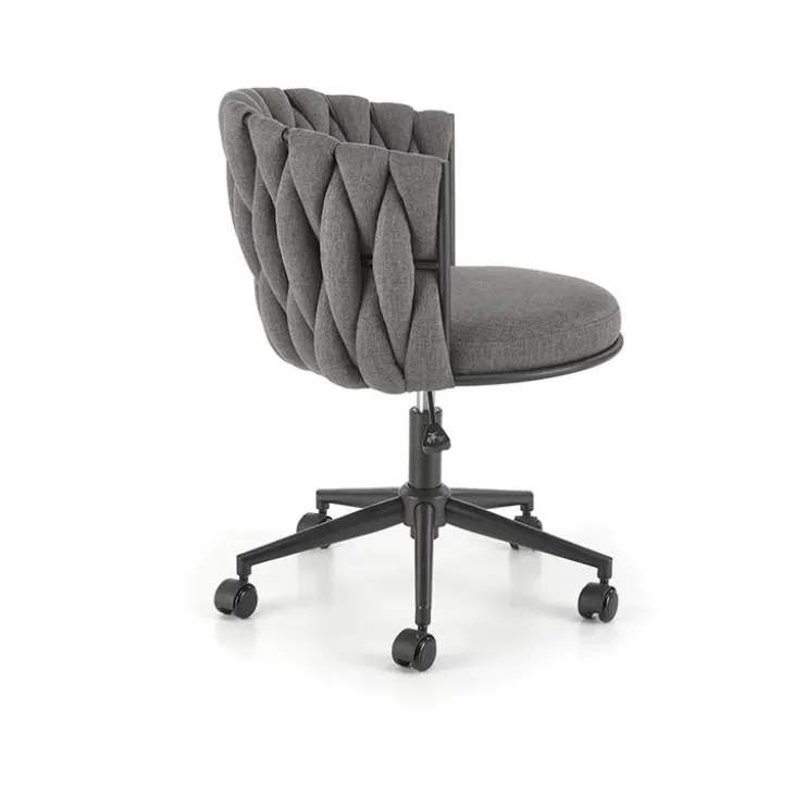 Sedia moderna con ruote regolabile in tessuto grigio nero Monie