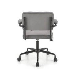 Sedia moderna girevole con braccioli in tessuto grigio Fuego