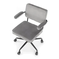 Sedia moderna girevole con braccioli in tessuto grigio Fuego