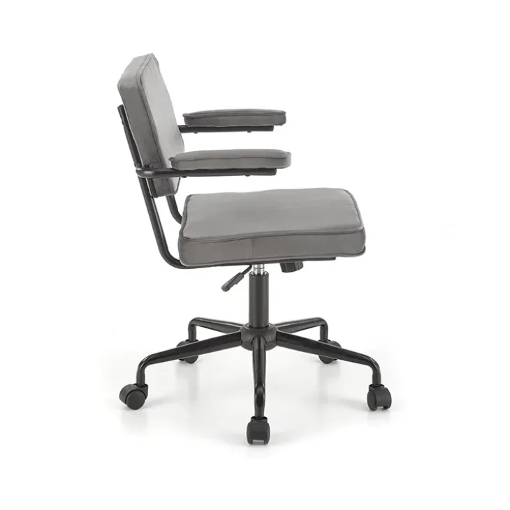 Sedia moderna girevole con braccioli in tessuto grigio Fuego