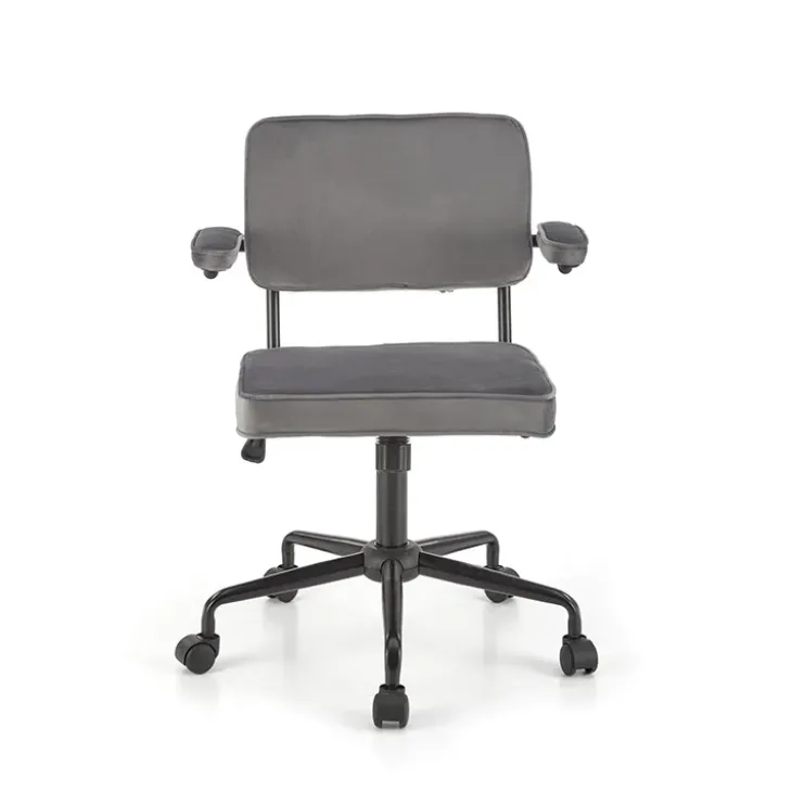 Sedia moderna girevole con braccioli in tessuto grigio Fuego