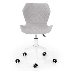 Sedia per scrivania ragazzi con ruote in tessuto ecopelle grigio bianco Bilbao