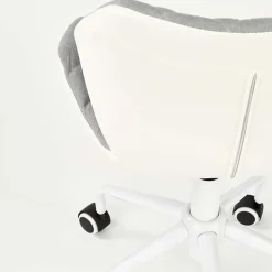 Sedia per scrivania ragazzi con ruote in tessuto ecopelle grigio bianco Bilbao