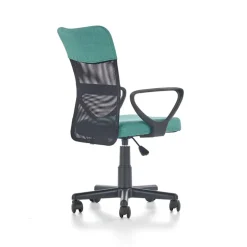 Sedia per scrivania ragazzi con ruote in tessuto grigio verde Rodry