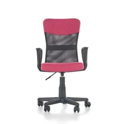 Sedia per scrivania ragazzi con ruote in tessuto grigio rosa Rodry