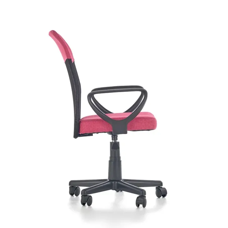 Sedia per scrivania ragazzi con ruote in tessuto grigio rosa Rodry