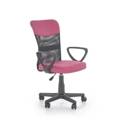 Sedia per scrivania ragazzi con ruote in tessuto grigio rosa Rodry