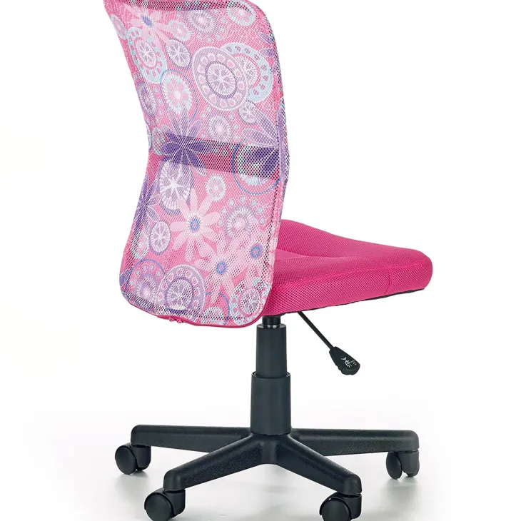 Sedia per scrivania ragazzi con ruote in tessuto rosa multicolore Florence