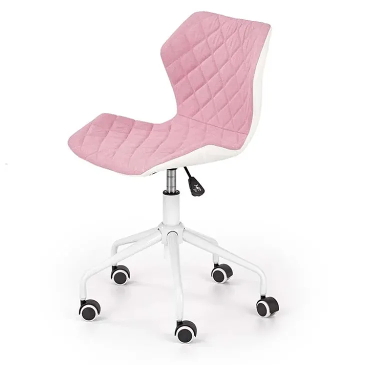 Sedia per scrivania ragazzi in tessuto ecopelle rosa bianco Bilbao