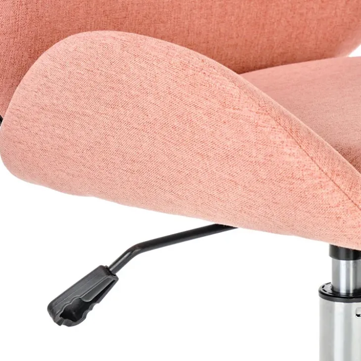 Sedia per scrivania ragazzi in tessuto rosa Carolina