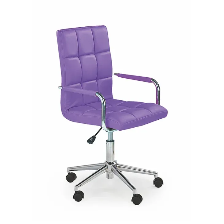 Sedia per scrivania ragazzi in ecopelle viola Holly