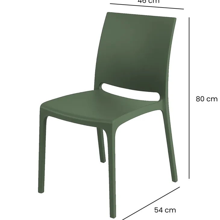 Sedia polipropilene impilabile verde Tape Gihome®
