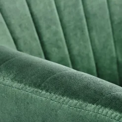 Sedia sala da pranzo con braccioli in tessuto velluto verde scuro Slash