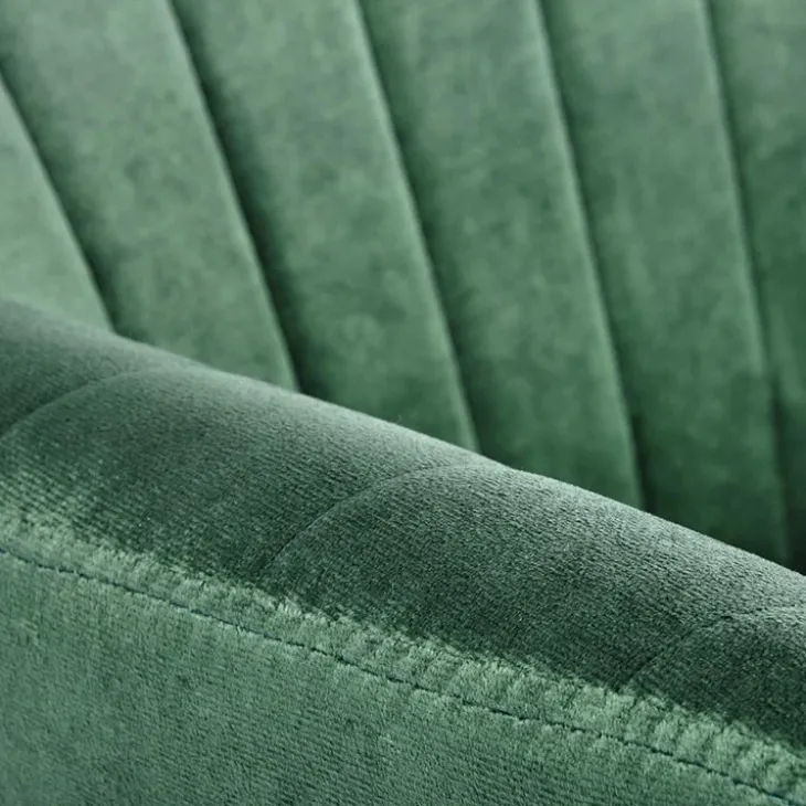Sedia sala da pranzo con braccioli in tessuto velluto verde scuro Slash