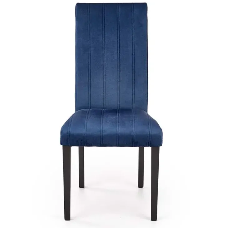 Sedia sala da pranzo imbottita in velluto blu Soledad