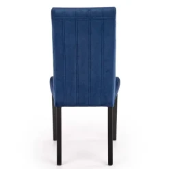 Sedia sala da pranzo imbottita in velluto blu Soledad