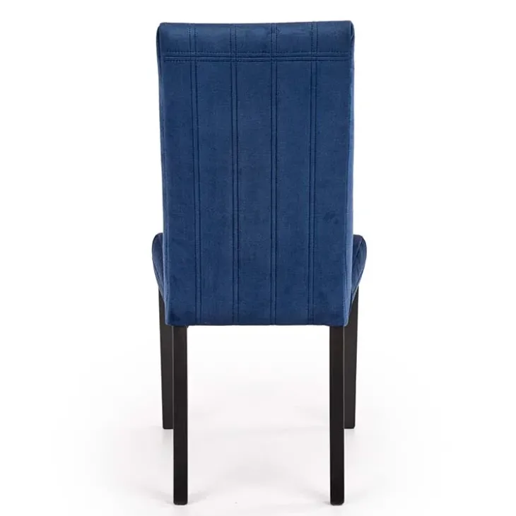 Sedia sala da pranzo imbottita in velluto blu Soledad