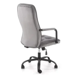 Sedia ufficio con ruote e braccioli in tessuto grigio Gennara