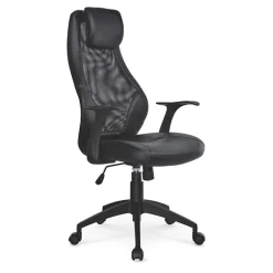 Sedia ufficio con ruote in ecopelle nero Valiente