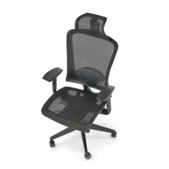 Sedia ufficio regolabile con ruote in tessuto nero Bonito