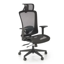 Sedia ufficio regolabile con ruote in tessuto nero Bonito