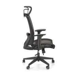 Sedia ufficio regolabile con ruote in tessuto nero Bonito