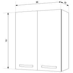 Set base e pensile cucina 60cm 2 ante rovere olmo Talise